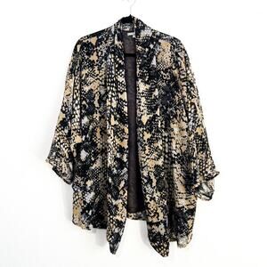 Daniel Rainn Plus Size Cardigan Womens 2X Snake Print Flowy Lightweight Summer